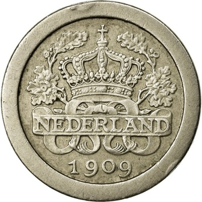 Moneta, Holandia, Wilhelmina I, 5 Cents, 1909, AU(