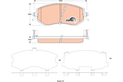 КОЛОДКИ ТОРМОЗНЫЕ - КОМПЛЕКТ COTEC GDB3519