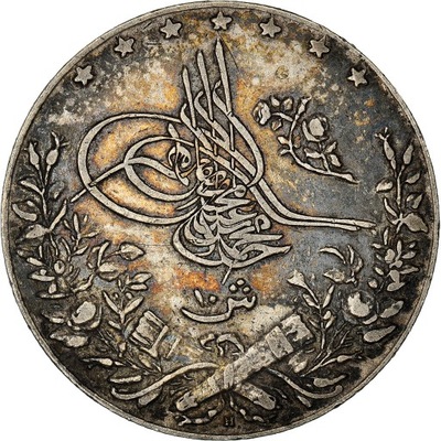Moneta, Egipt, Muhammad V, 10 Qirsh, 1913/AH1327,