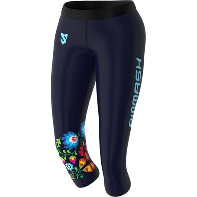 DAMSKIE LEGGINSY 3/4 SPORTOWE SMMASH FOLK-M