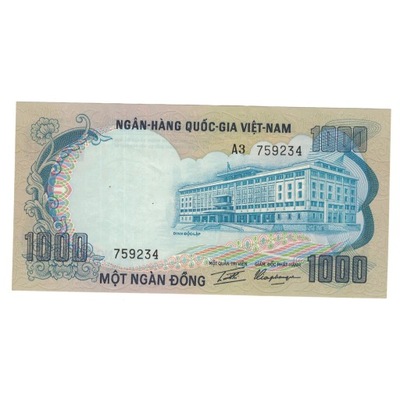 Banknot, Południowy Wiet Nam, 1000 D<ox>ng, Undate