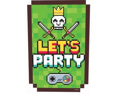 Zaproszenia Minecraft Game On Pixele 6szt