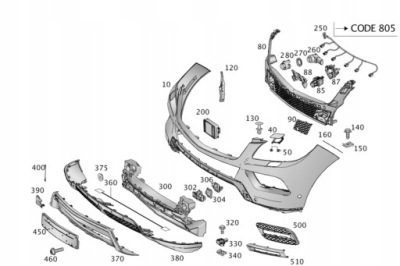 Бампер перед обшивка бампера mercedes gle фото №1