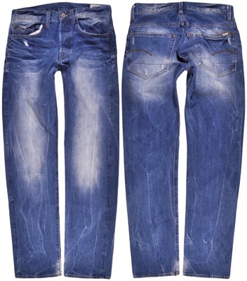 G-STAR RAW spodnie BLUE jean 3301 STRAIGHT W30 L32