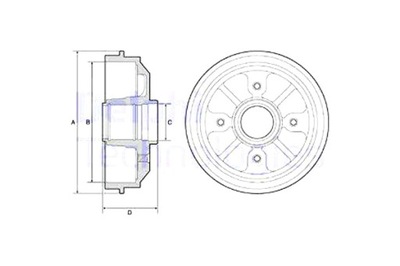 DELPHI БАРАБАНЫ ТОРМОЗНЫЕ 2 ШТУКИ. ЗАД CITROEN XSARA ZX PEUGEOT 306 309 309