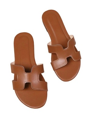 KLAPKI DAMSKIE BRĄZOWE 40