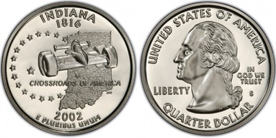 25 cent (2002) USA - Indiana - Mennica S