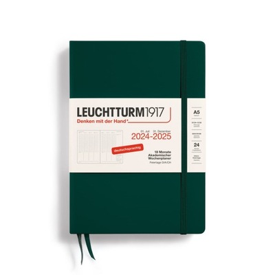 Kalendarz Tygodniowy Leuchtturm1917 18M A5 Forest Green 24/25