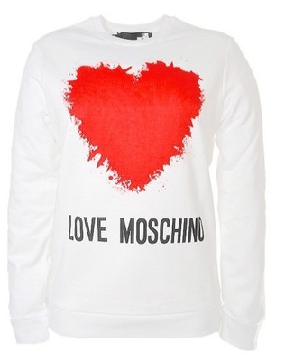 Bluza LOVE MOSCHINO 40 L NOWA logo oryginał biała