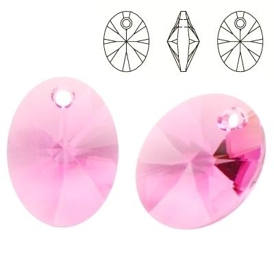 6028 MM 12 Swarovski Oval ROSE