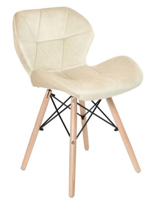 Krzesło tapicerowane fotel MURET VELVET aksamitny beżowy