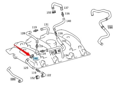 CONNECTOR WIRES CRANKCASE VENT TUBES MERCEDES A1190940212  