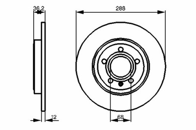 BOSCH ДИСКИ ДИСКОВЫЕ ТОРМОЗНОЕ 2SZT. ЗАД AUDI A4 B7 SEAT EXEO EXEO ST 1.6-3.2 фото