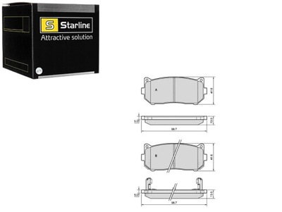 Тормозные колодки тормозные kia clarus credos shuma kpl starline фото №1