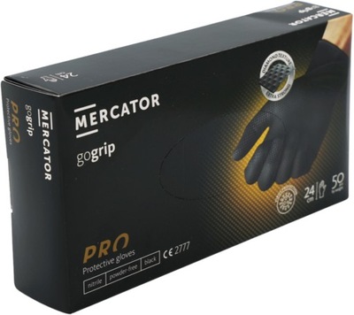Rękawiczki jednorazowe nitrylowe Mercator r. XL 50 szt.