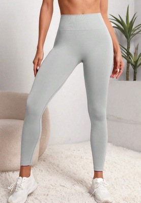 SHEIN LEGGINSY DOPASOWANE SPORTOWE SZARE M V_B
