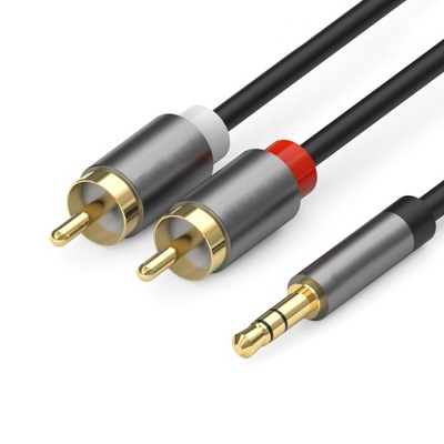 PRZEWÓD AUDIO 3,5MM MINI JACK- 2x Cinch RCA 2m