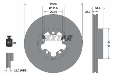 TEXTAR 92151903 ДИСК ТОРМОЗНОЙ