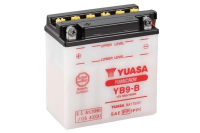 BATERÍA PARA MOTOCICLETA YUASA YB9-B 9,5AH 115A JAPONESA APRILLA PIAGGIO  