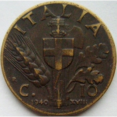Włochy 10 centesimi 1940 Italia