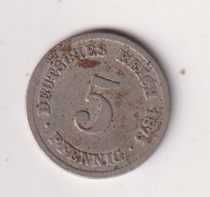 Niemcy-Cesarstwo 5 Pfennig 1875 B