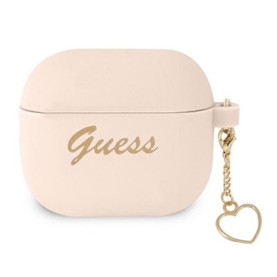 Guess GUA3LSCHSP AirPods 3 cover różowy/pink Silicone Charm Heart Collectio