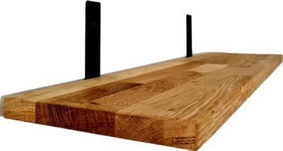 Półka dębowa, ścienna, wisząca, Lite drewno 50cm