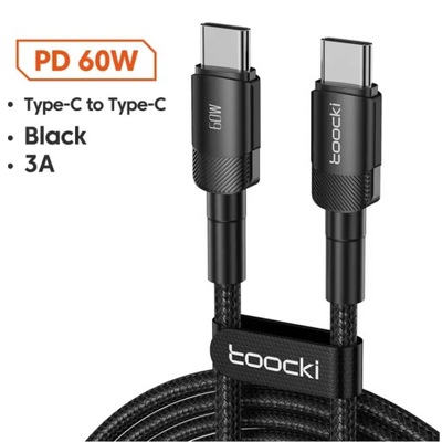 Kabel Toocki USB typ C - USB typ C 2 m czarny