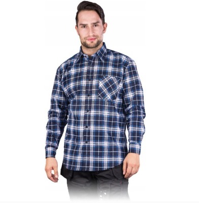 KOSZULA MĘSKA FLANELOWA w kratę robocza mocna KF-GN r. 6XL