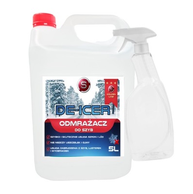 ODMRAŻACZ DO SZYB Mocny 5L + Butelka 750ml z atomizerem