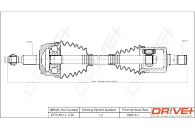 DRIVE+ ПОЛУОСЬ ПРИВОДНАЯ VOLKSWAGEN T5 09-15 L