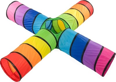 Kolorowy TUNEL x4 dla DZIECI do Raczkowania ZABAWY Dziecięca JASKINIA