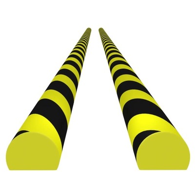 Ochraniacze na narożnik 2szt żółto-czarne, 4x3x100