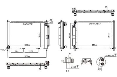 Nissens конденсатор кондиционера renault twingo ii wind 1.2 1.5d 1.6 фото №1