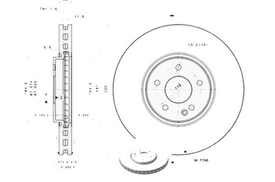 ДИСКИ ТОРМОЗНЫЕ ТОРМОЗНЫЕ BREMBO 5135475AA 2104212312 21042