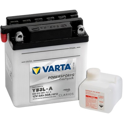 АККУМУЛЯТОР МОТОЦИКЛЕТНЫЙ VARTA YB3L-A 3AH 30A