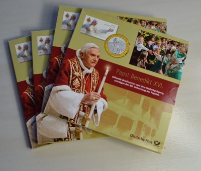 Watykan - Benedykt XVI - medal w blistrze - zestaw 4 sztuk