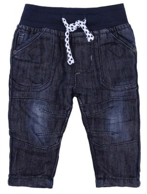 Jeansowe spodnie z gumką DENIM CO 6-9 m 74 cm