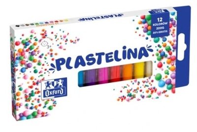 PLASTELINA OXFORD 12 KOLORÓW 200G