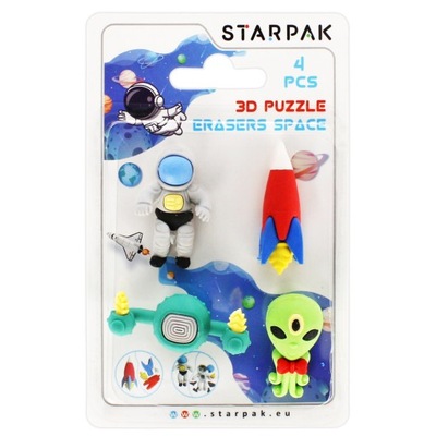 Gumka do mazania 3D puzzle Space 4szt. STARPAK 505320