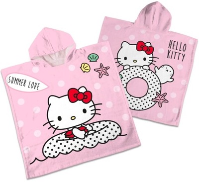 PONCZO Z KAPTUREM HELLO KITTY RĘCZNIK KOT KOTEK