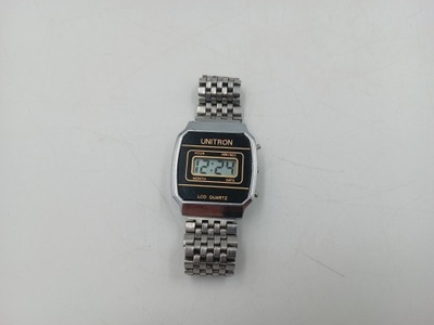 ELEKTRONICZNY ZEGAREK UNITRON LCD QUARTZ Z PRL SPRAWNY