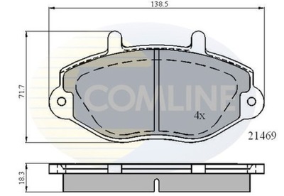 TRINKELĖS STABDŽIŲ COMLINE /PRZOD/ (ODP.GDB1080) FORD TRANSIT 91-98 