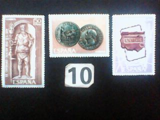 Znaczki , Hiszpania ,monety , rzeźba MNH