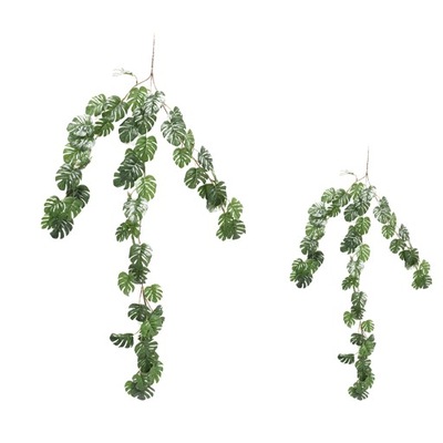 2 SZT. SZTUCZNE LIŚCIE PALMY ŻÓŁWIEJ DO DEKORACJI DOMU