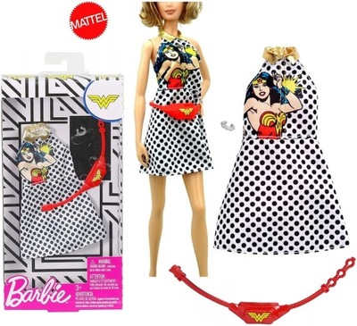 MATTEL ZESTAW UBRANKO DLA LALKI BARBIE SUKIENKA TOREBKA FXK86