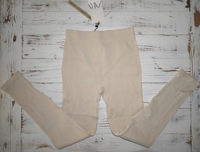 ZARA legginsy SPODNIE rozciągliwe PRĄŻKOWANE NOWE w PRĄŻKI JOGGERY 34 36 38