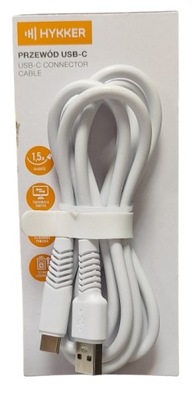HYKKER Kabel USB-A USB-C 1,5 m BIAŁY