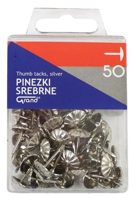 PINEZKI TAPICERSKIE SREBRNE 15 mm 50 sztuk