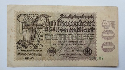 Banknot 500 milionów marek z 1923 roku